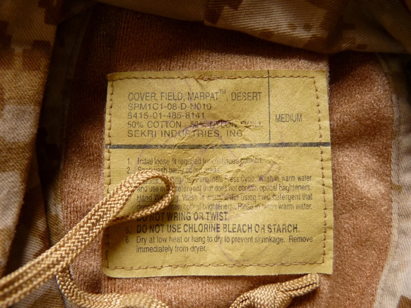 ミリタリーショップ 南国百貨店.COM|沖縄 USMC マーパット デザート ブーニーハット M [ZZ Q-1189] 記録写真6