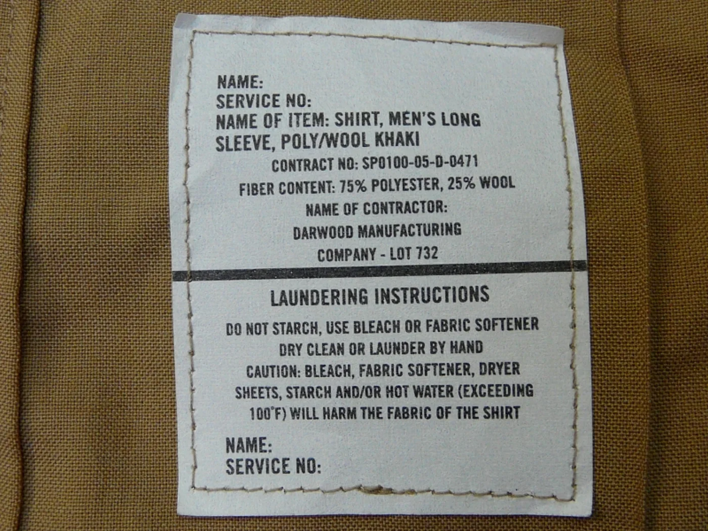 ミリタリーショップ 南国百貨店.COM|沖縄 U.S.ARMY 長袖カーキシャツ [G-955] - U.S.ARMY長 記録写真5