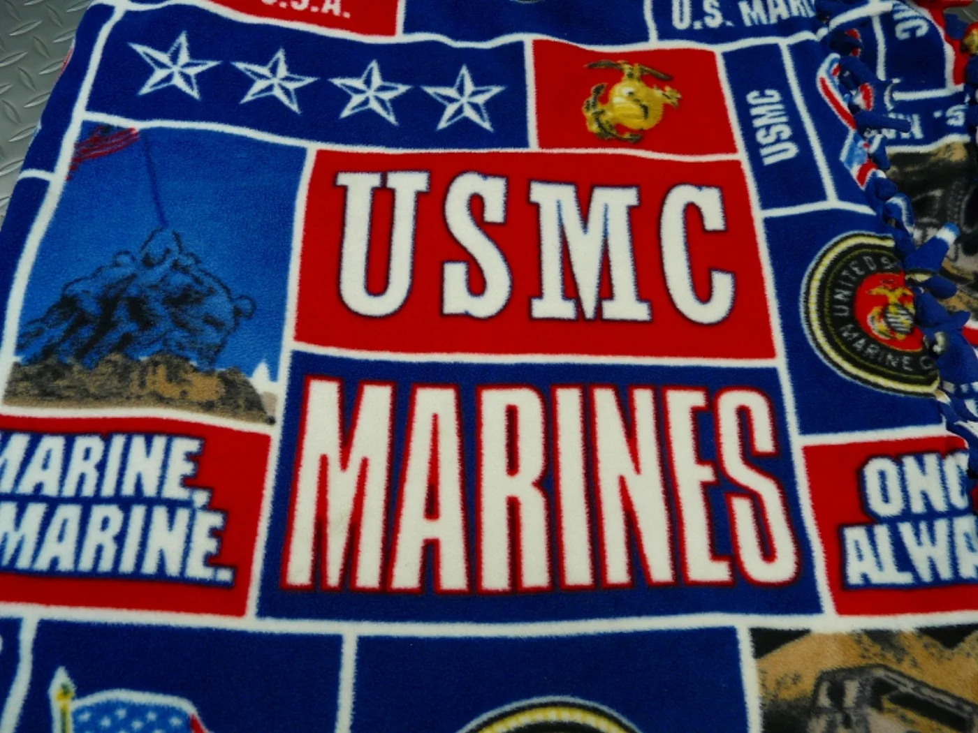 USMC MARINES 硫黄島デザイン フリースひざ掛け毛布 記録写真3