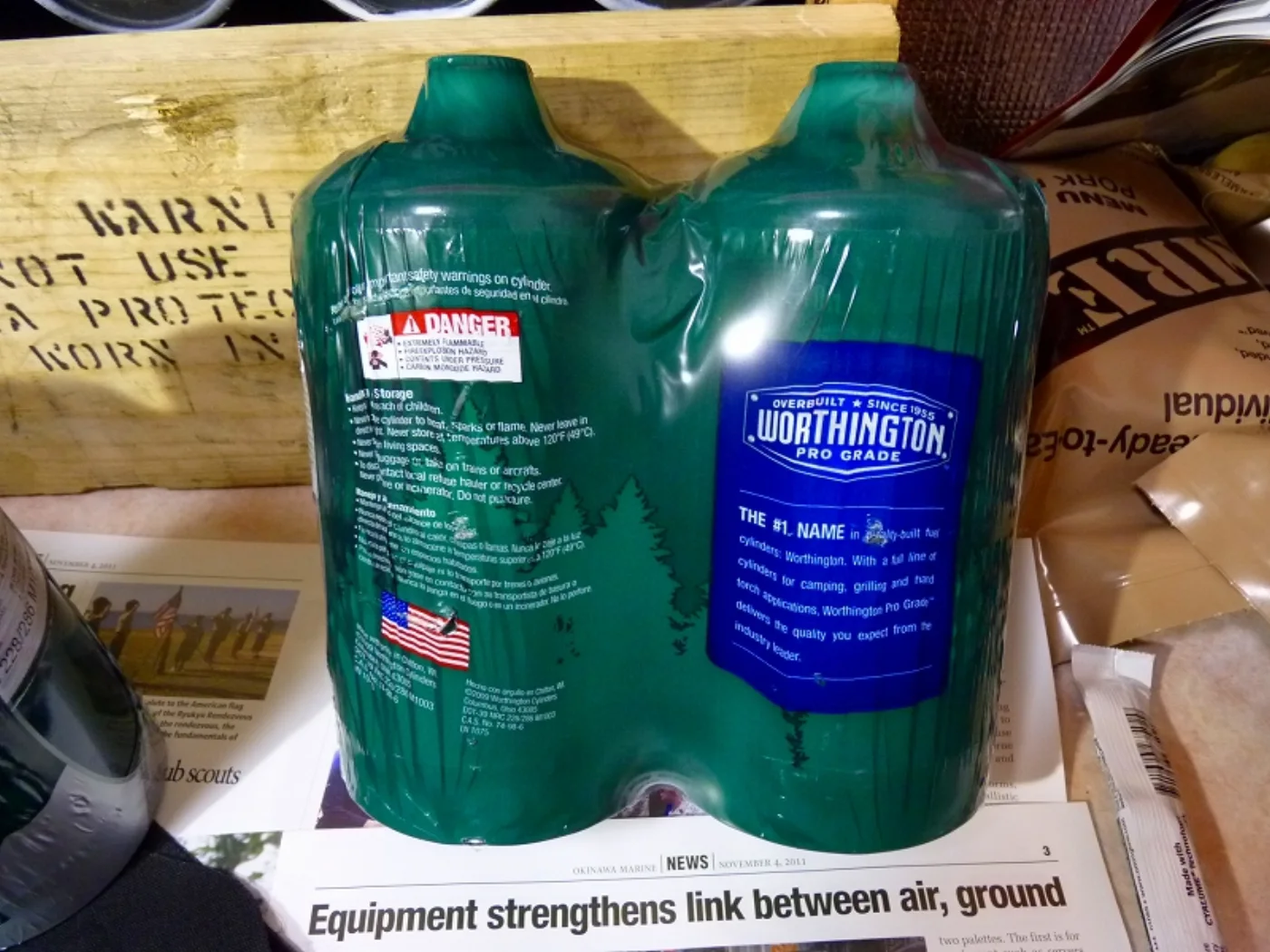 ミリタリーショップ 南国百貨店.COM|沖縄 US.Coleman 互換 プロパン ガスボンベ 新品 ２本セット [Q- 記録写真4