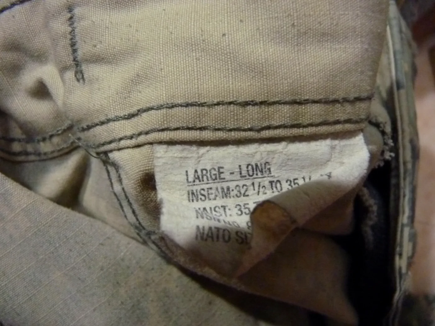 ミリタリーショップ 南国百貨店.COM|沖縄 ACU ARMY戦闘服上下セット L [Q-1328] - ACU ARM 記録写真6