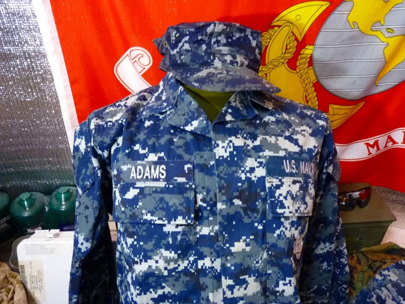 ミリタリーショップ 南国百貨店.COM|沖縄 NWU NAVY 新型迷彩服 Sサイズ 帽子付き [ZZ Q-1408] 記録写真3