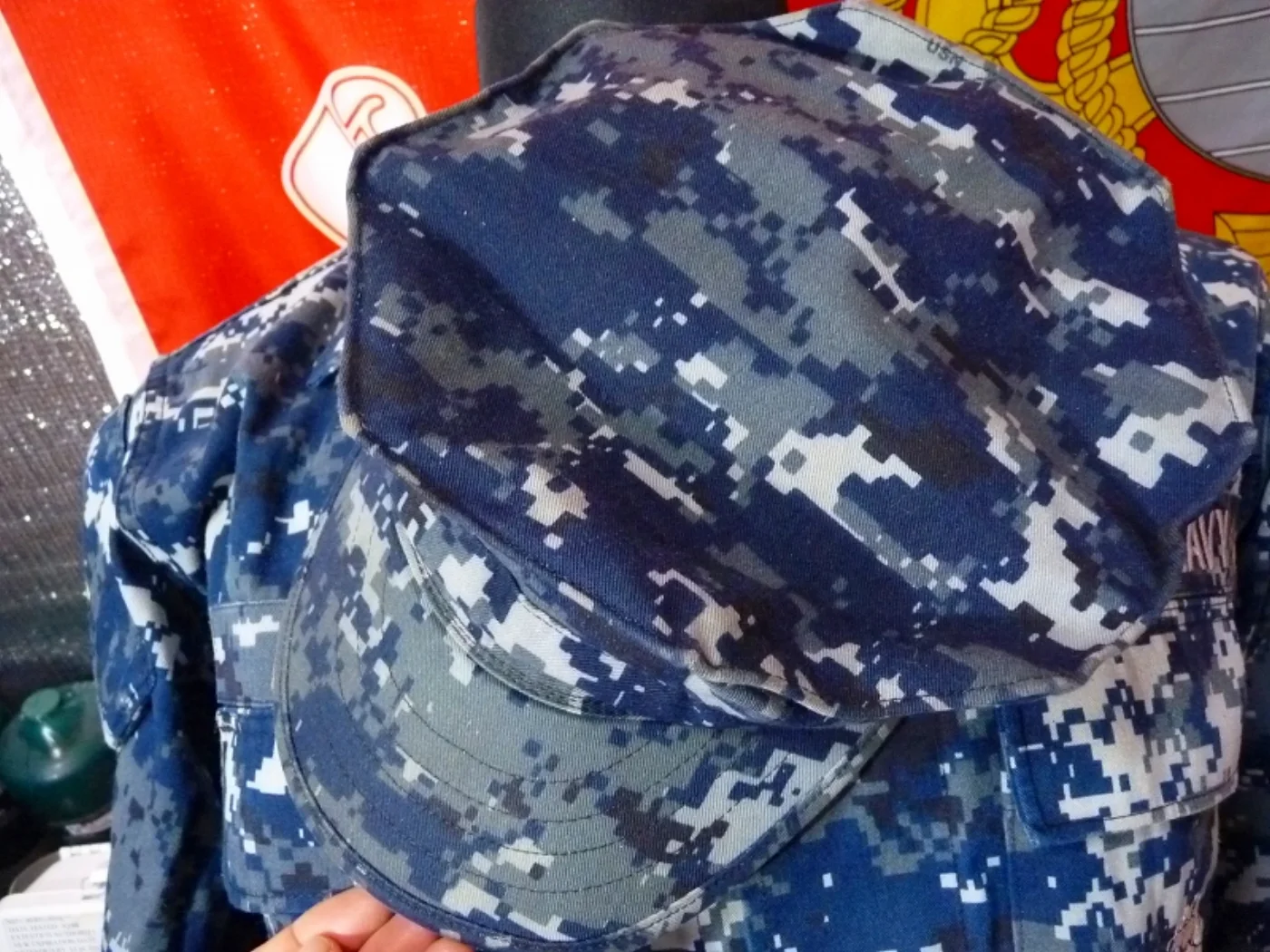 ミリタリーショップ 南国百貨店.COM|沖縄 NWU NAVY 新型迷彩服 Sサイズ 帽子付き [ZZ Q-1408] 記録写真7