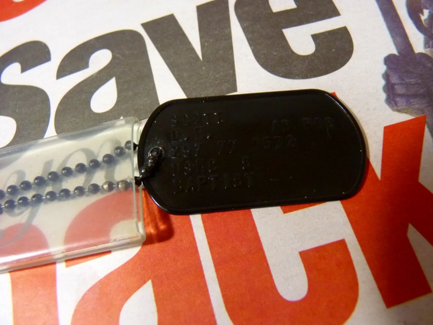 ミリタリーショップ 南国百貨店.COM|沖縄 DOGTAG ドッグタグ 米軍実物 黒 [Q-1401] - DOGTAG 記録写真3