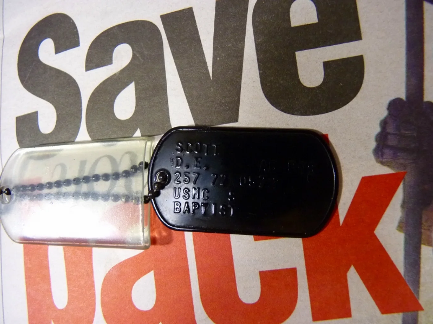 ミリタリーショップ 南国百貨店.COM|沖縄 DOGTAG ドッグタグ 米軍実物 黒 [Q-1401] - DOGTAG 記録写真4