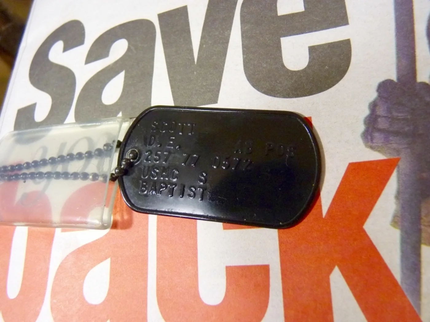 ミリタリーショップ 南国百貨店.COM|沖縄 DOGTAG ドッグタグ 米軍実物 黒 [Q-1401] - DOGTAG 記録写真5