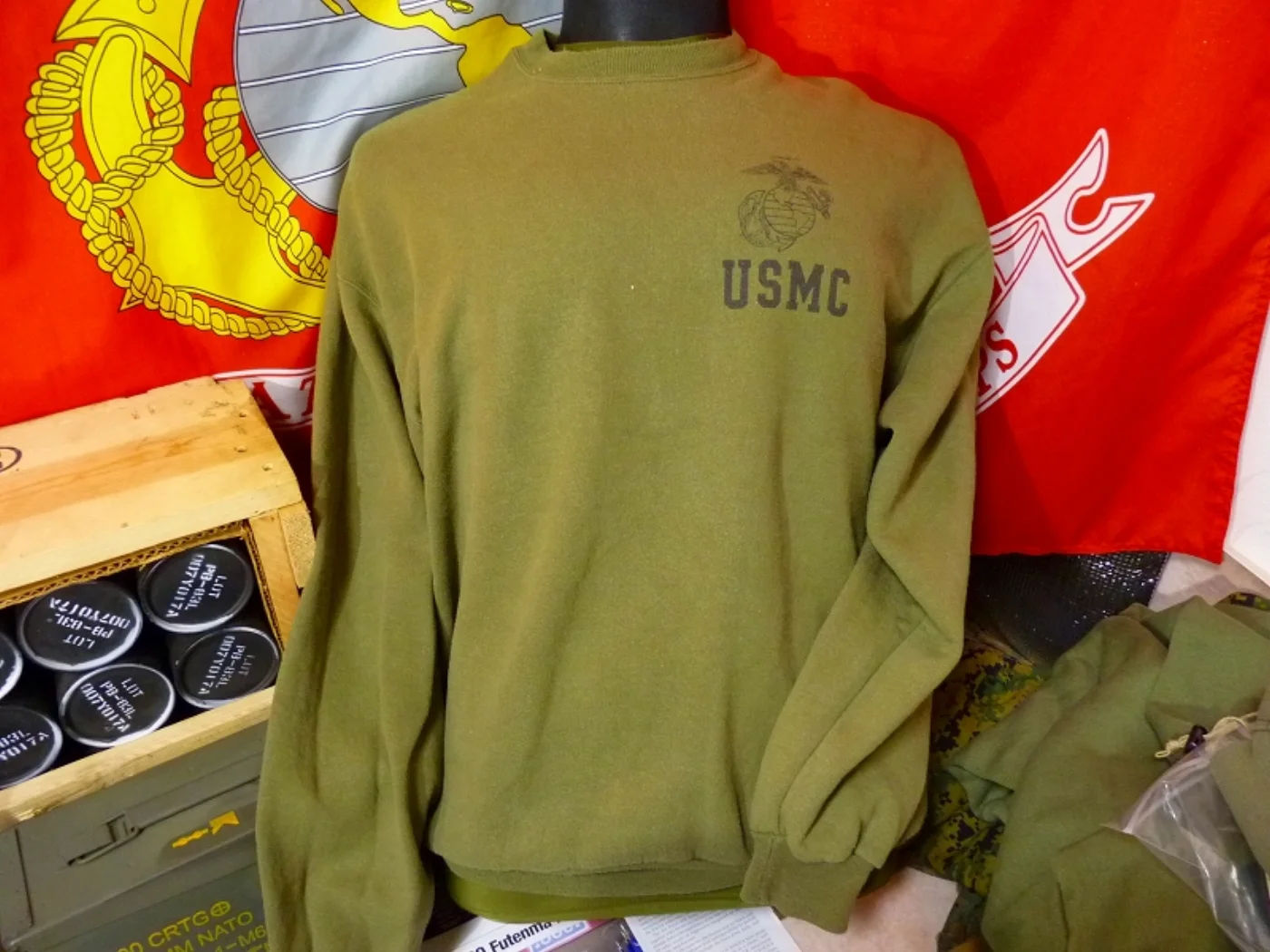 ミリタリーショップ 南国百貨店.COM|沖縄 USMC トレーナー L 中古 [ZZ Q-1416] - USMC トレ 記録写真2