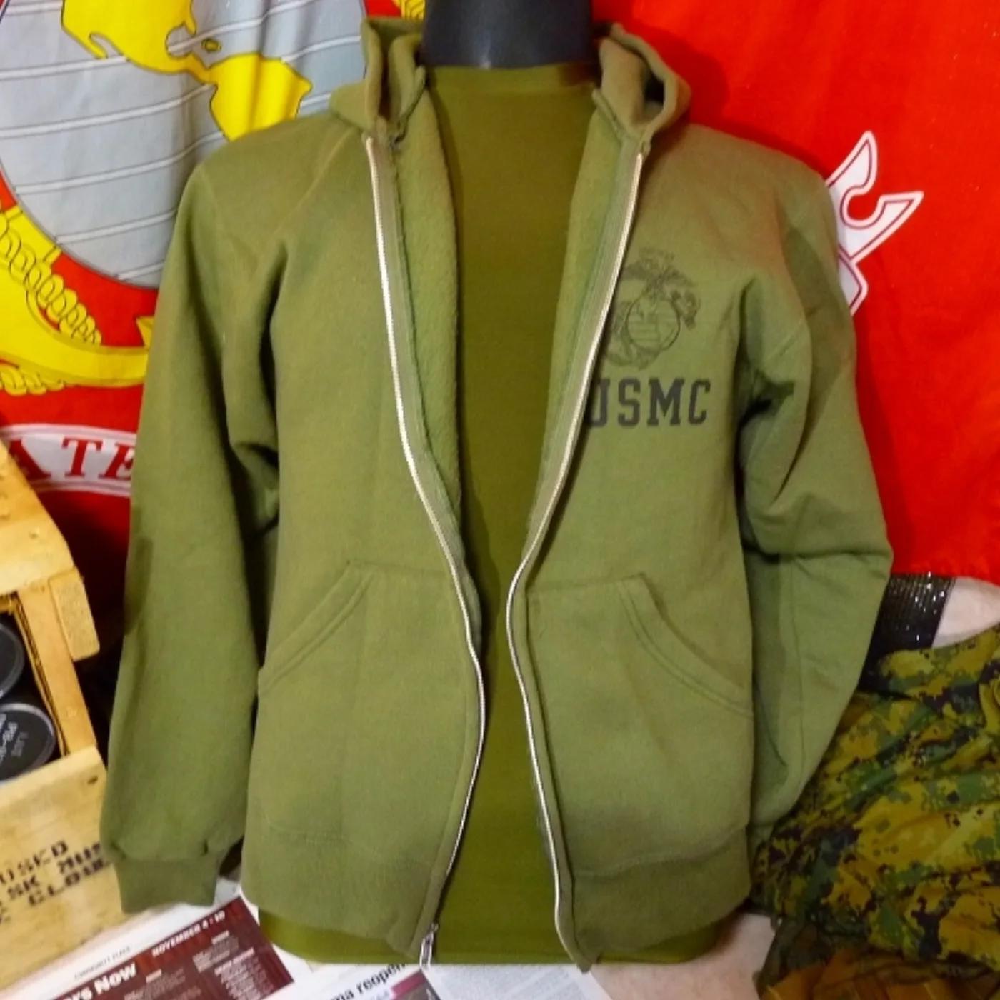 ミリタリーショップ 南国百貨店.COM|沖縄 USMC ジップパーカー M [ZZ Q-1419] - USMC ジップ 記録写真2
