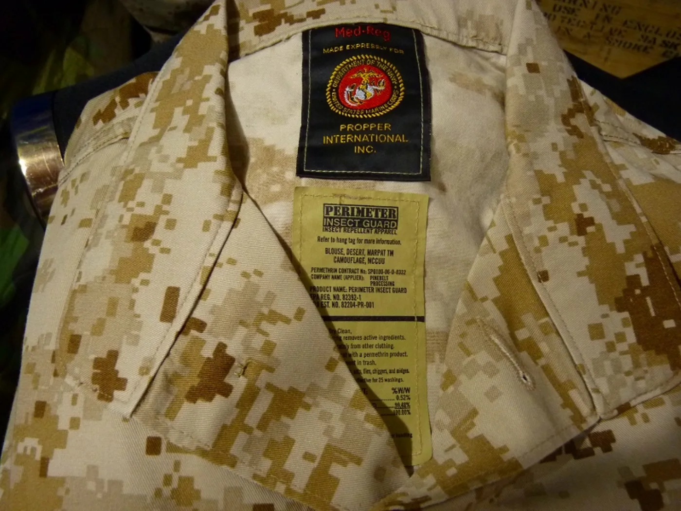 ミリタリーショップ 南国百貨店.COM|沖縄 USMC マーパット デザート 上下セット M-R 未使用品 [ZZZ Q 記録写真4