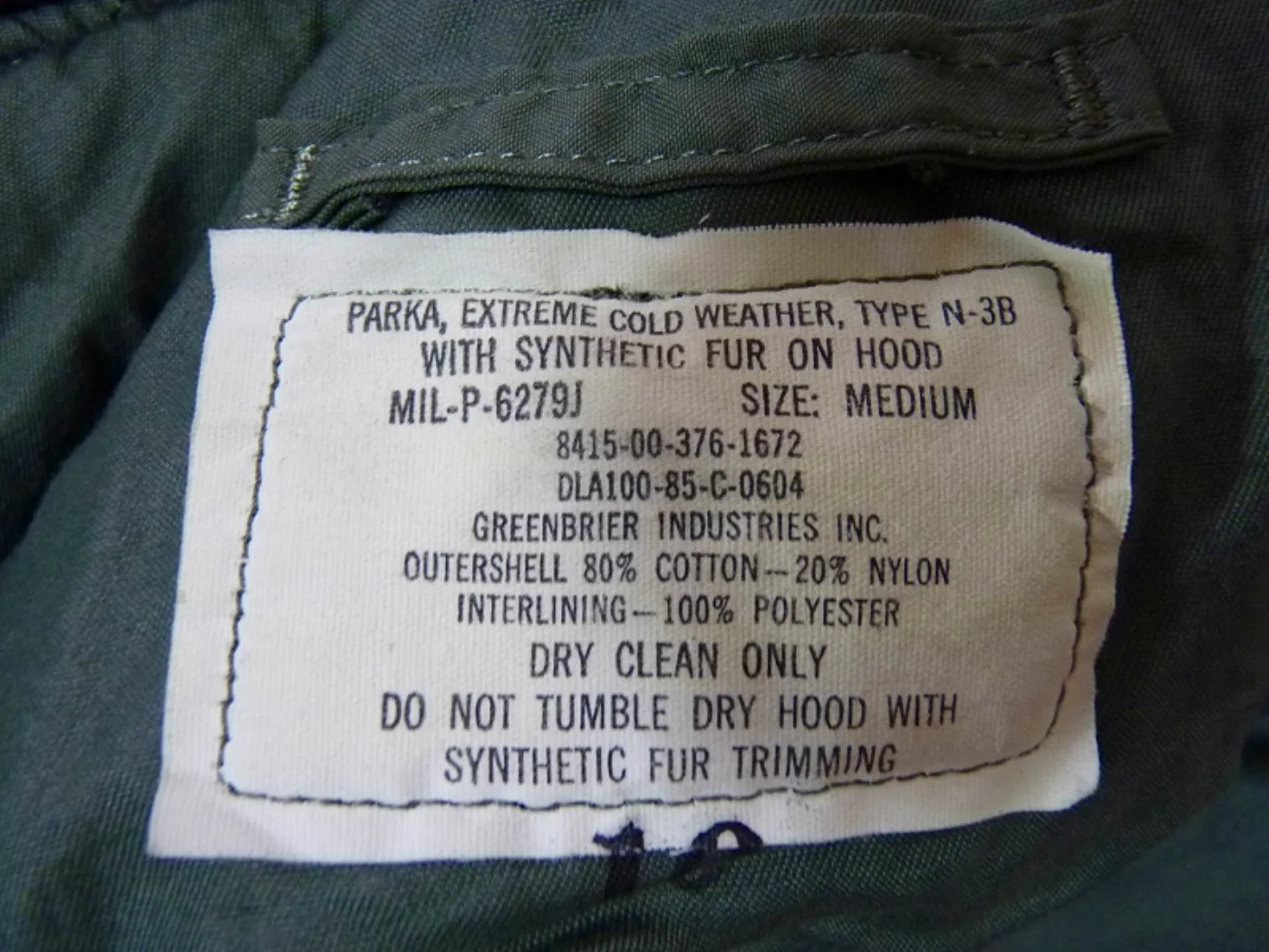 ミリタリーショップ 南国百貨店.COM|沖縄 N-3B PARKA EXTREME COLD WEATHER M [ZZ 記録写真2