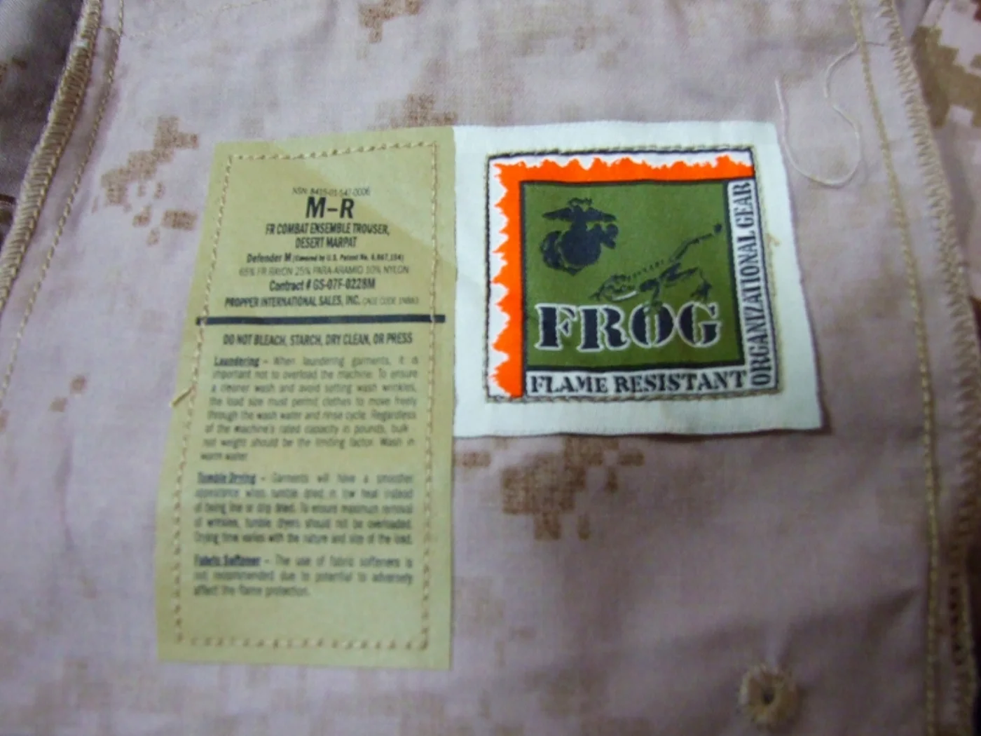 ミリタリーショップ 南国百貨店.COM|沖縄 USMC FROG デザート コンバットパンツ M-R 新品 ベルトサービ 記録写真4