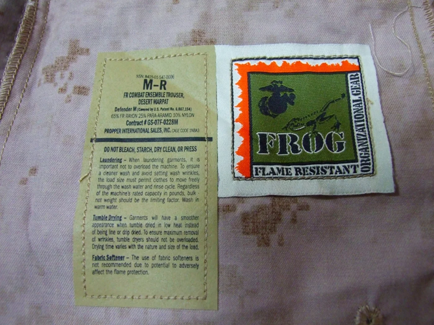 ミリタリーショップ 南国百貨店.COM|沖縄 USMC FROG デザート コンバットパンツ M-R 新品 ベルトサービ 記録写真5
