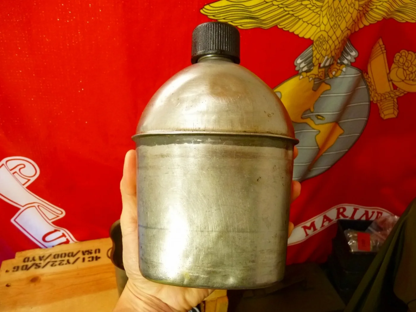ミリタリーショップ 南国百貨店.COM|沖縄 ステンレス キャンティーン 1943 湯沸かしセット付き [Q-1615+ 記録写真3