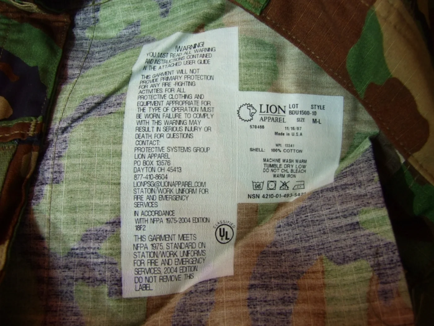 ミリタリーショップ 南国百貨店.COM|沖縄 BDU 迷彩パンツ 新品 M-L PX品 [ZZ Q-1662] - BD 記録写真4