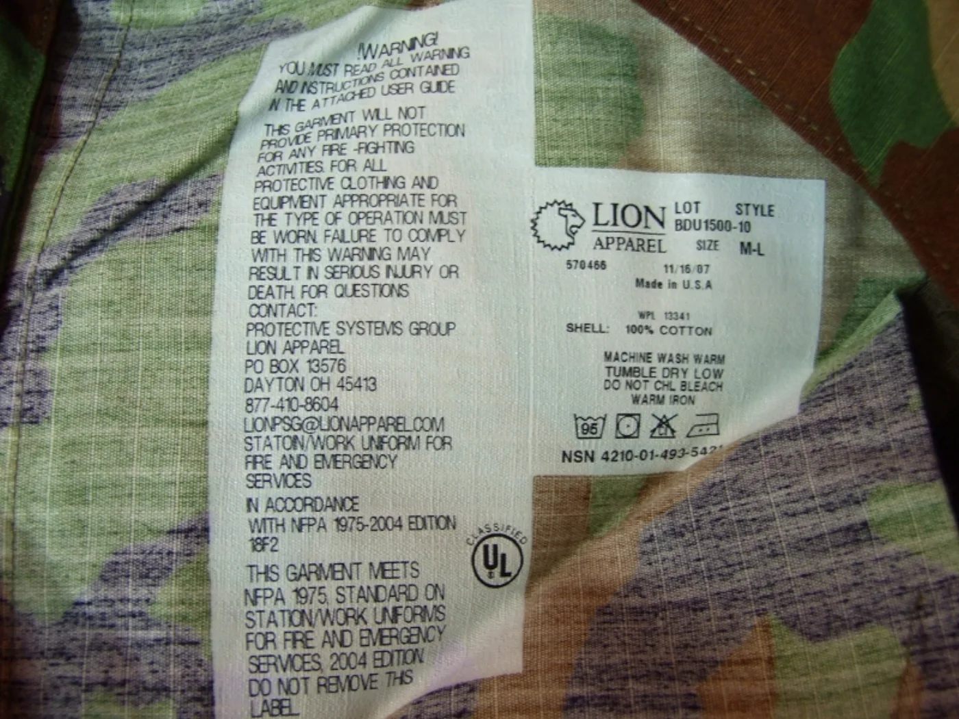 ミリタリーショップ 南国百貨店.COM|沖縄 BDU 迷彩パンツ 新品 M-L PX品 [ZZ Q-1662] - BD 記録写真5
