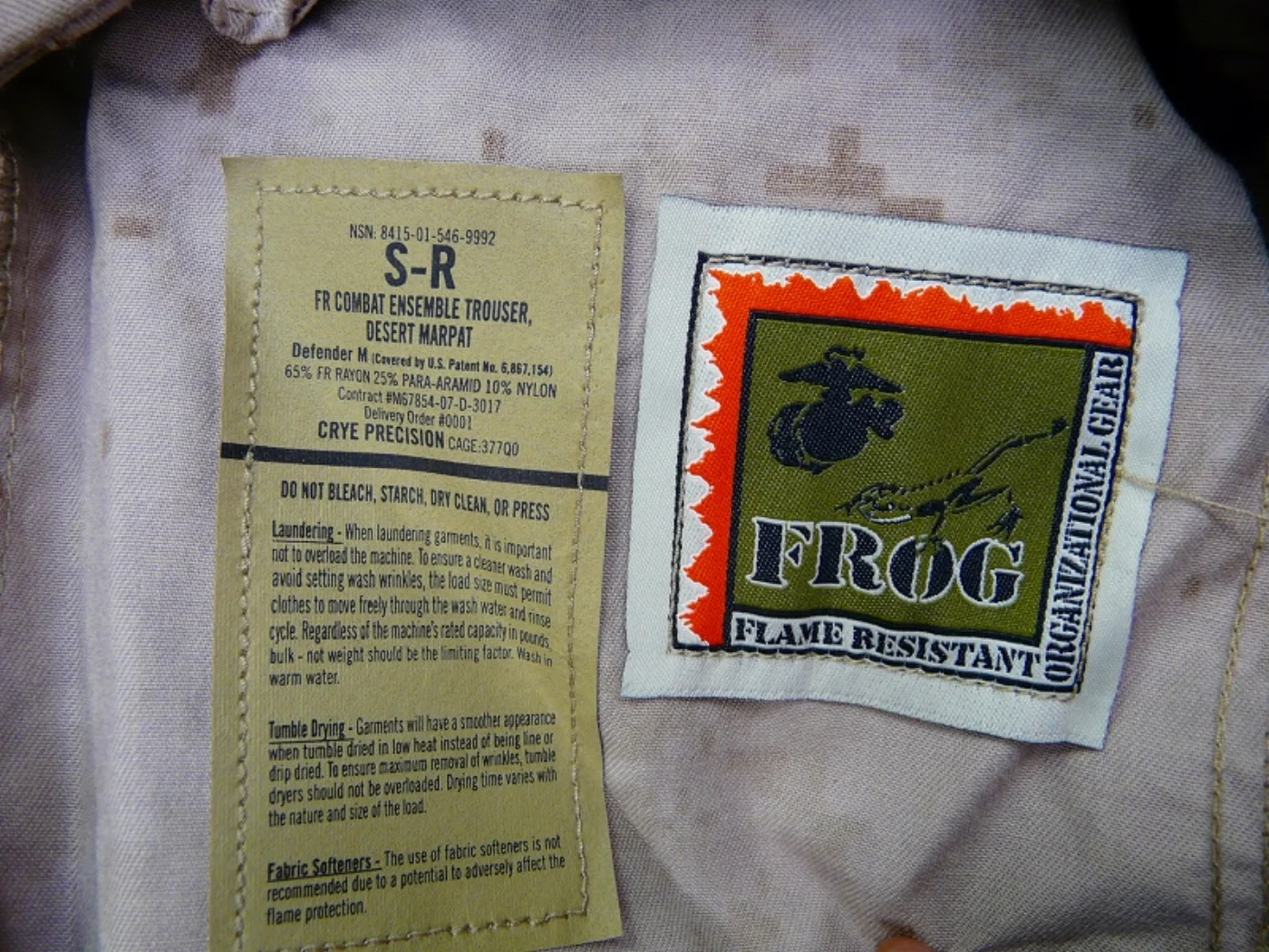 ミリタリーショップ 南国百貨店.COM|沖縄 USMC 新型コンバットパンツ FROG S-R 新品 [Z-1560] 記録写真7