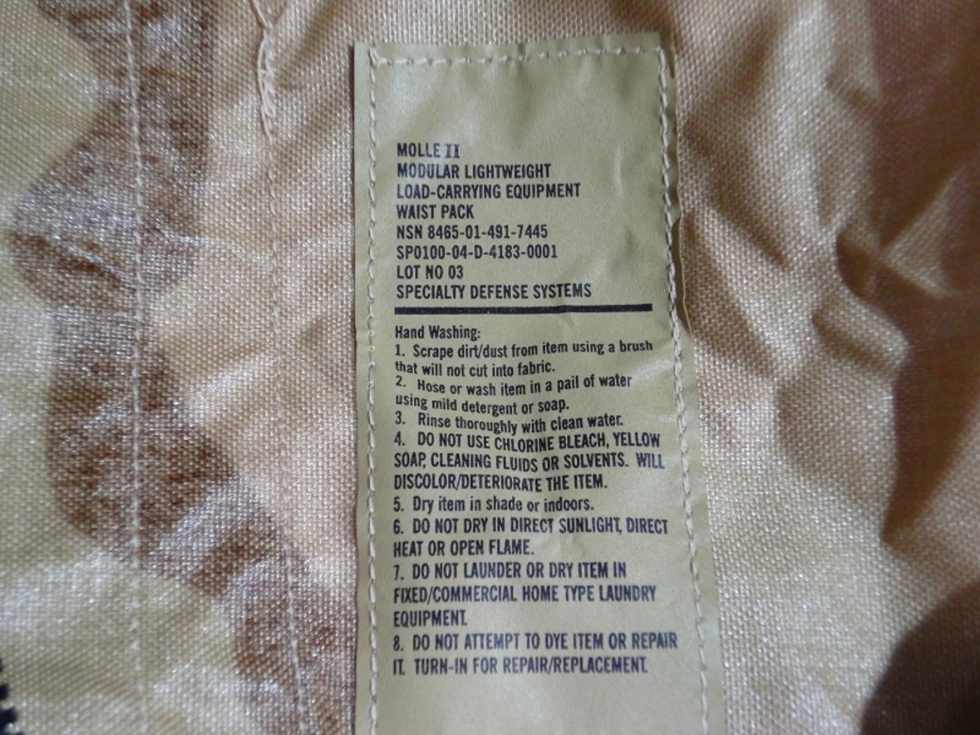 ミリタリーショップ 南国百貨店.COM|沖縄 MOLLE II ウエストパック 3Cデザート 新品 [ZZZZ Q-16 記録写真7