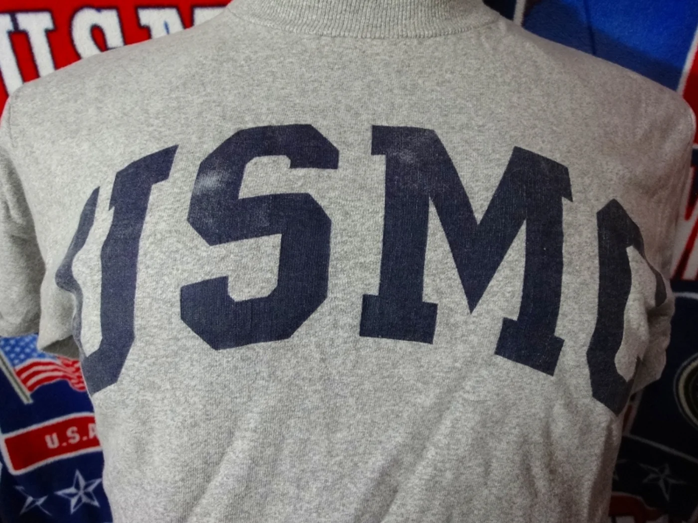 ミリタリーショップ 南国百貨店.COM|沖縄 優しい肌触り USMC グレー M コットン90% レーヨン10% [ZZ 記録写真3
