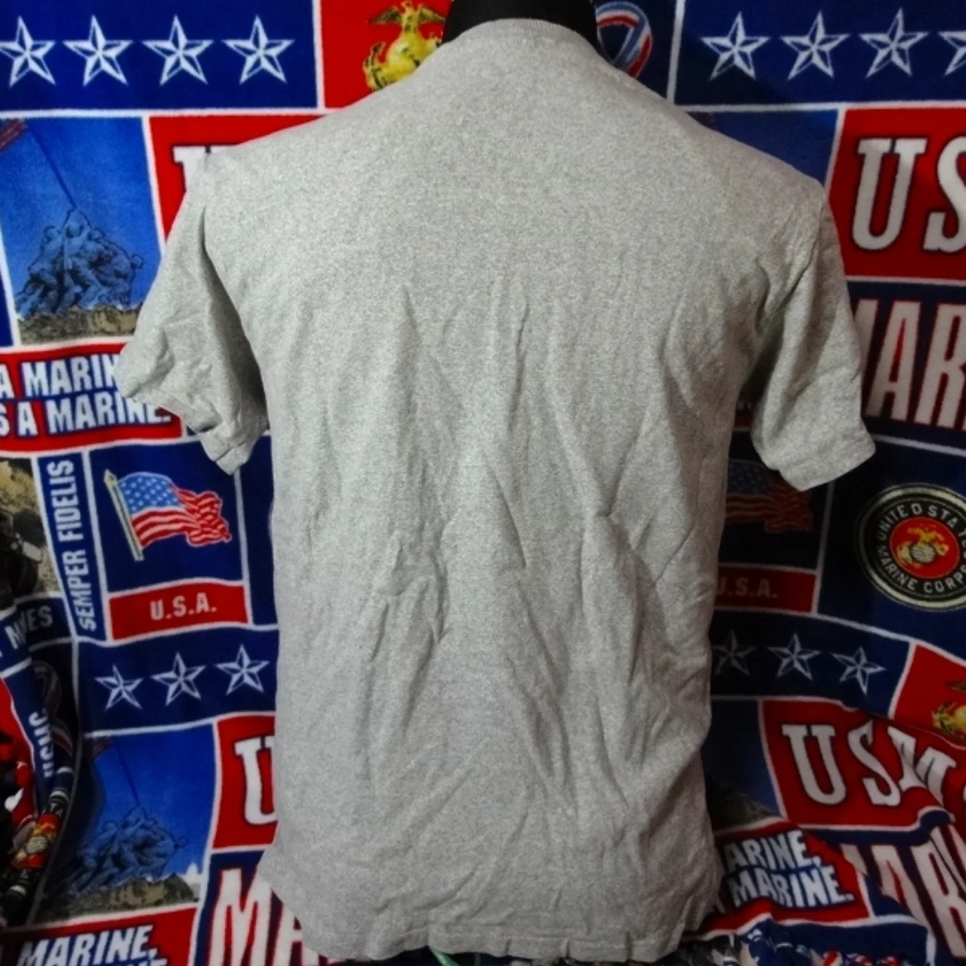 ミリタリーショップ 南国百貨店.COM|沖縄 優しい肌触り USMC グレー M コットン90% レーヨン10% [ZZ 記録写真5