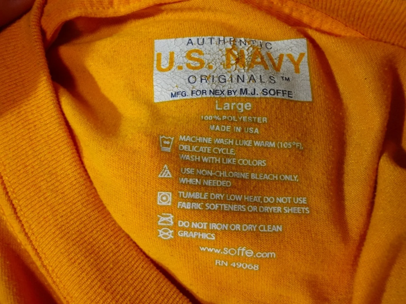 ミリタリーショップ 南国百貨店.COM|沖縄 U.S.NAVY Tシャツ L 反射文字 [ZZ Q-1749] - U. 記録写真6