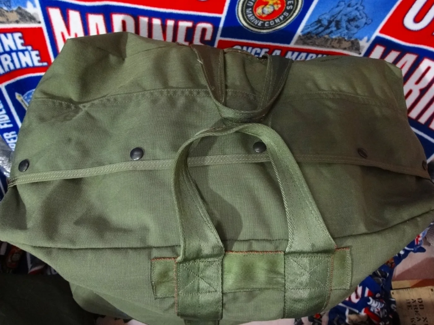 ミリタリーショップ 南国百貨店.COM|沖縄 FLYERS KITBAG 水色ステンシル入り 極上品 [Z Q-1779 記録写真5