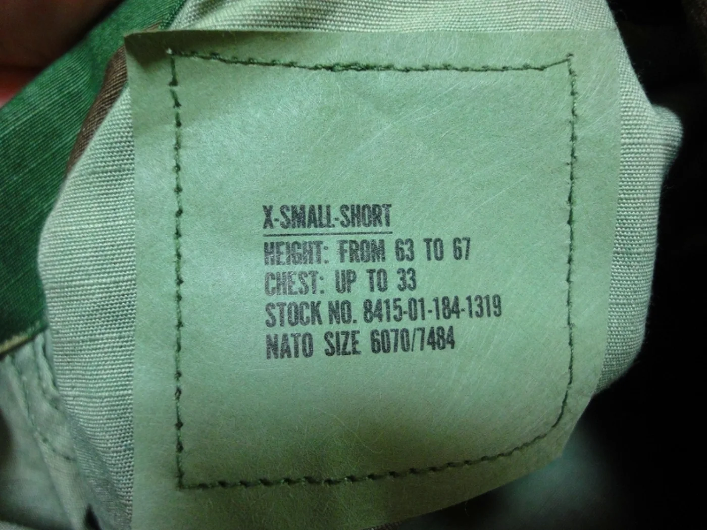 ミリタリーショップ 南国百貨店.COM|沖縄 BDU 迷彩服 極上品 Rip-Stop XS-S [ZZZ Q-1850 記録写真4