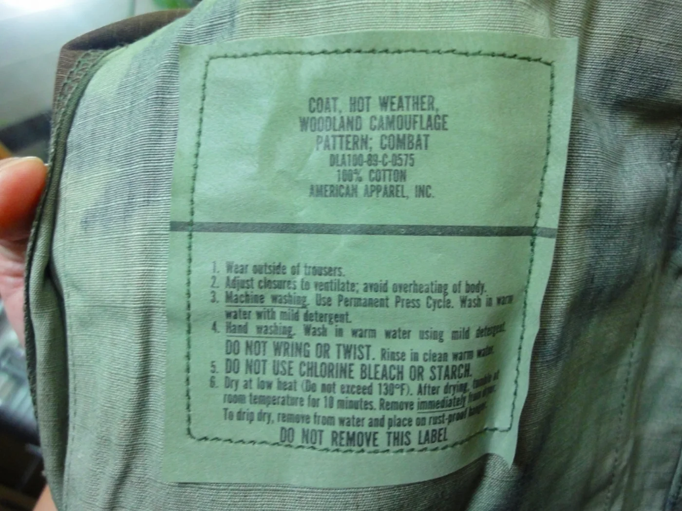 ミリタリーショップ 南国百貨店.COM|沖縄 BDU 迷彩服 極上品 Rip-Stop XS-S [ZZZ Q-1850 記録写真5