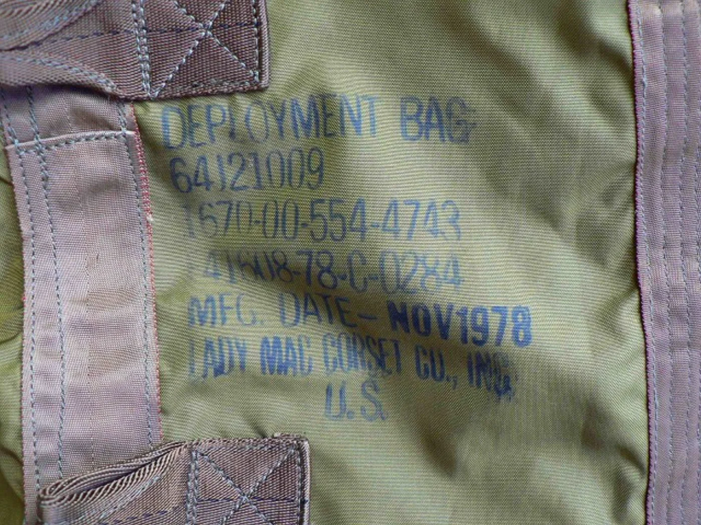 ミリタリーショップ 南国百貨店.COM|沖縄 パラシュートバッグ DEPLOYMENT BAG [ZZ A-193] - 記録写真4