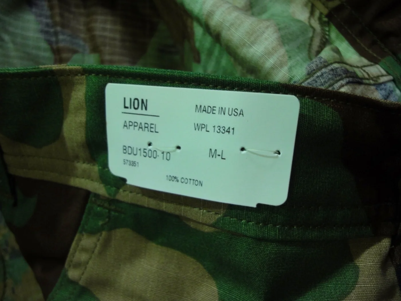 ミリタリーショップ 南国百貨店.COM|沖縄 BDU 迷彩パンツ 新品 M-L PX品 [Q-1843] - 米軍迷彩パ 記録写真7