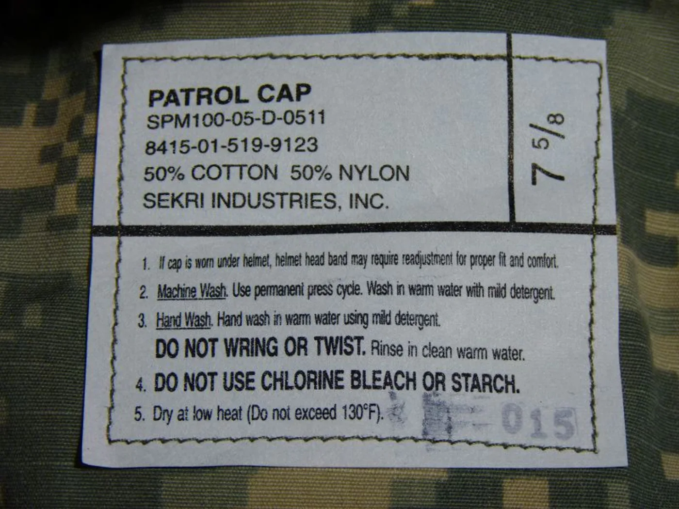 ミリタリーショップ 南国百貨店.COM|沖縄 PATROL CAP 7(5/8) 61cm L ACU 新品 [ZZ Q 記録写真8