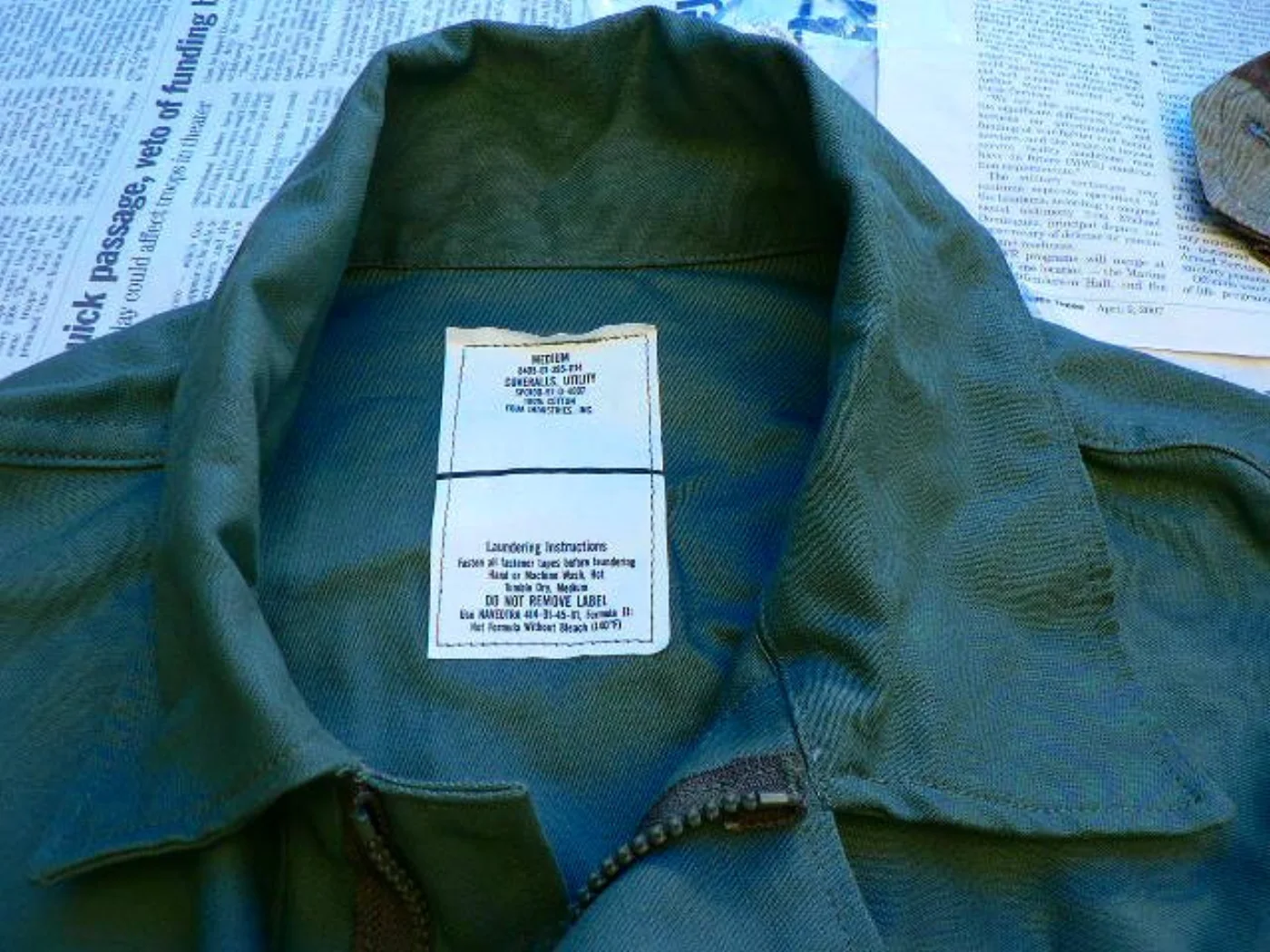 ミリタリーショップ 南国百貨店.COM|沖縄 COVERALLS UTILITY 米軍つなぎ M 新品 [J-301] 記録写真8