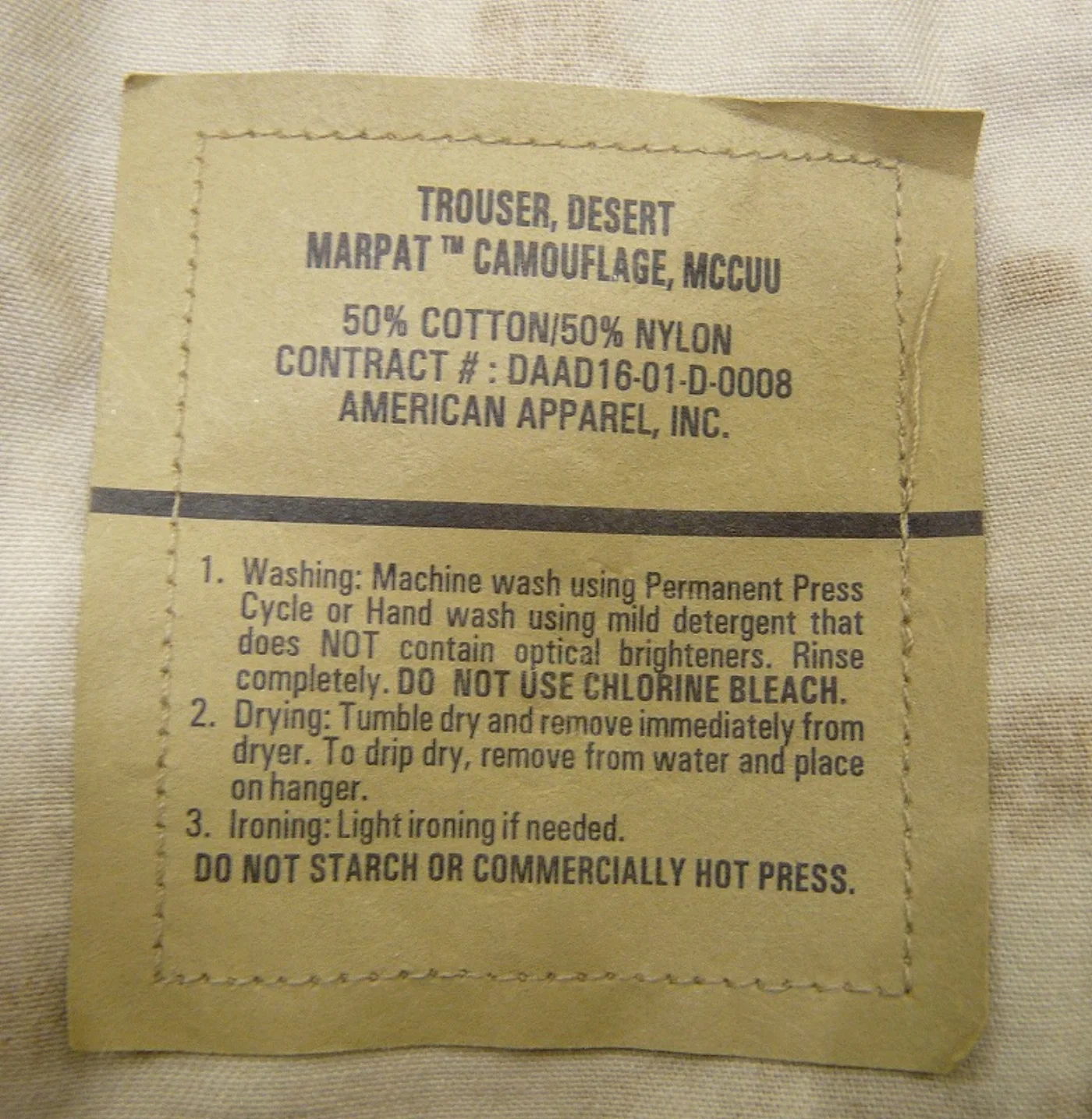 ミリタリーショップ 南国百貨店.COM|沖縄 USMC マーパット デザート パンツ L-R 新品 [ZZ FK-846 記録写真6
