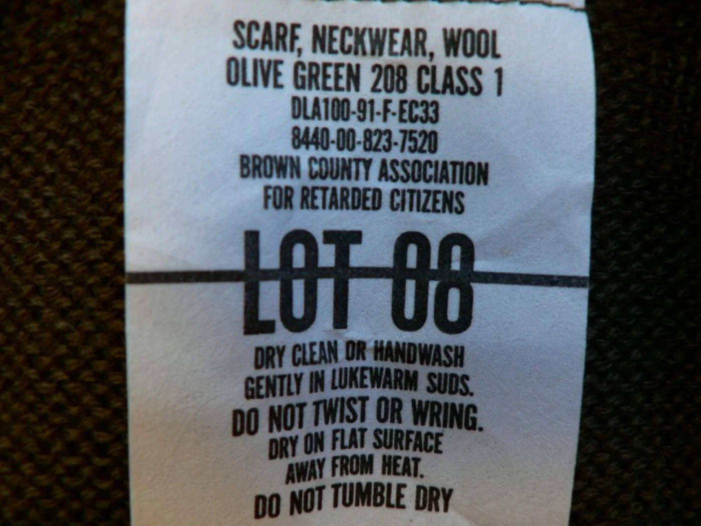 ミリタリーショップ 南国百貨店.COM|沖縄 SCARF NECKWEAR WOOL OLIVE GREEN 208 C 記録写真3
