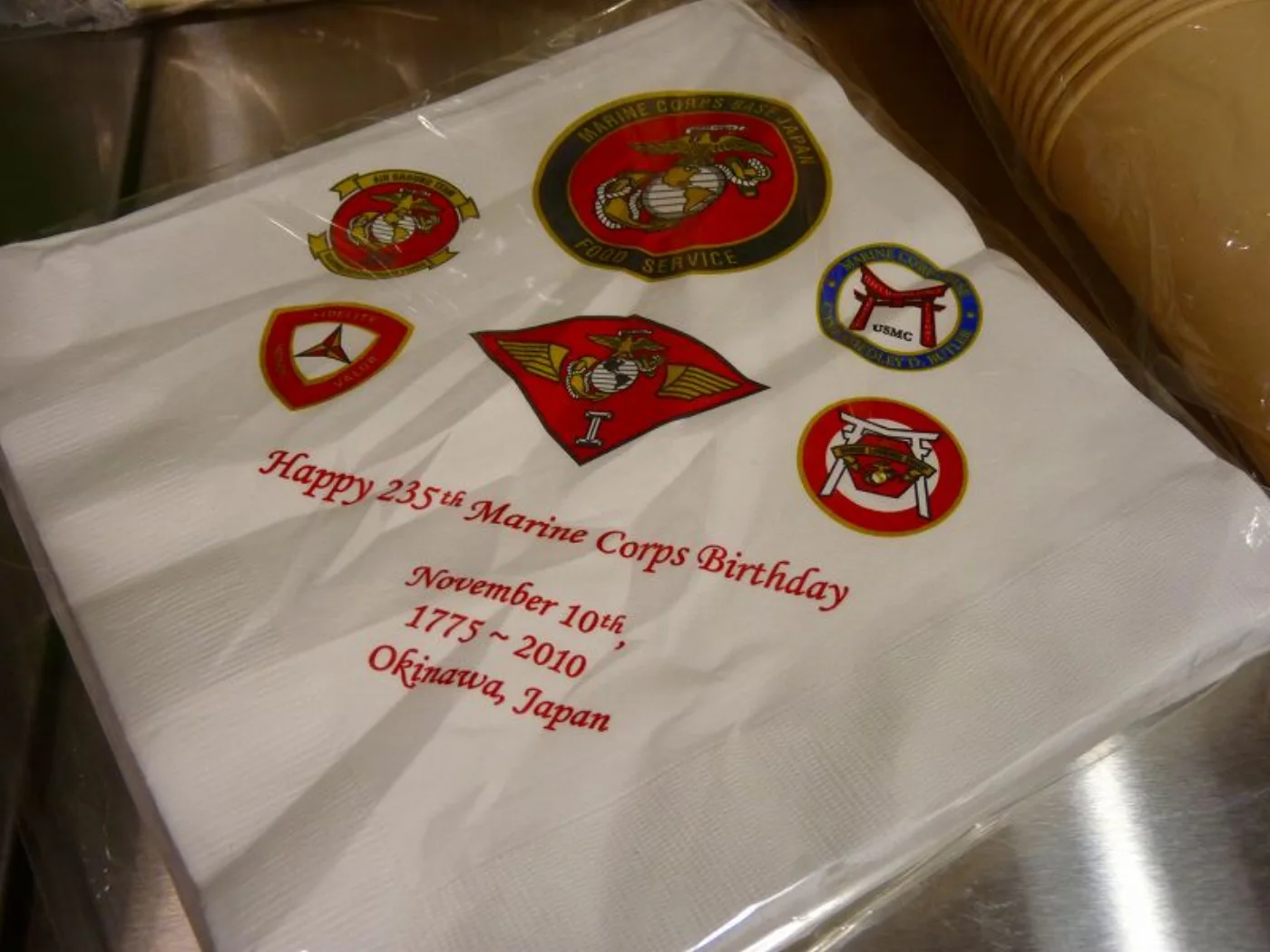 ミリタリーショップ 南国百貨店.COM|沖縄 USMC グローバルアンカー ナプキン １０枚セット [ZZ Q-2089 記録写真5