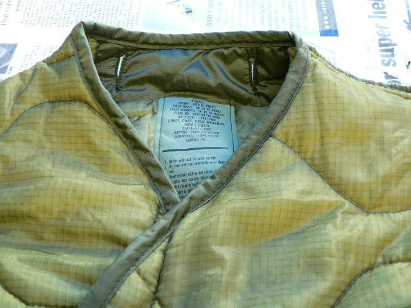ミリタリーショップ 南国百貨店.COM|沖縄 M65用ライナー X-SMALL DLA100-87 新品 [K-213] 記録写真7