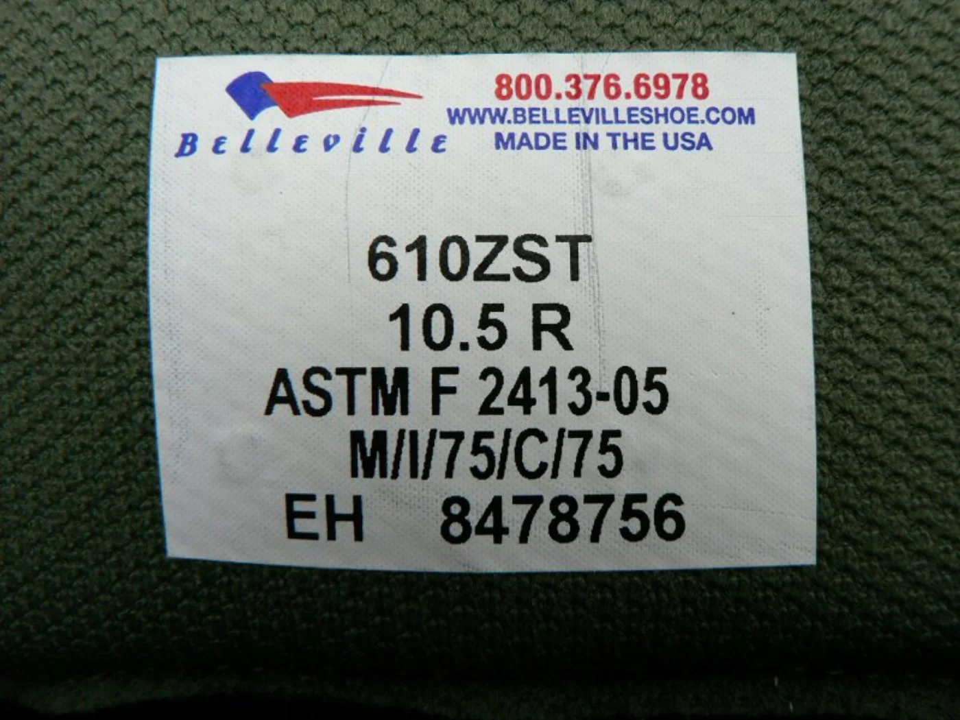 ミリタリーショップ 南国百貨店.COM|沖縄 ACU ジッパー付きブーツ Belleville 新品 10.5 [B-5 記録写真7