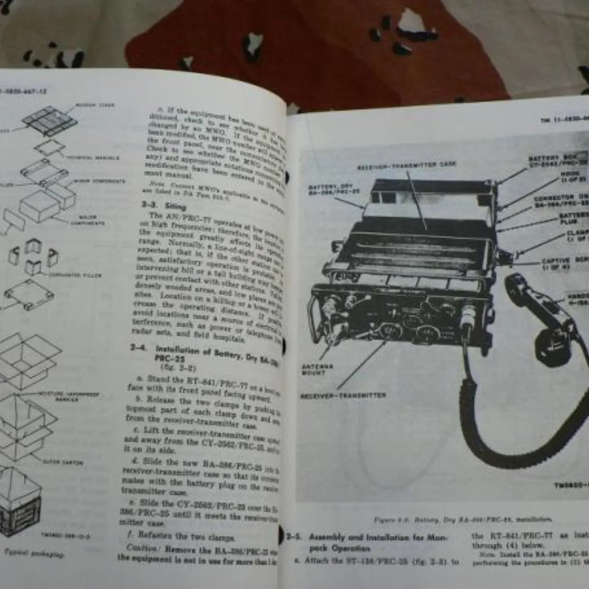 ミリタリーショップ 南国百貨店.COM|沖縄 RADIO SET AN/PRC-77 MANUAL マニュアル [D-8 記録写真1