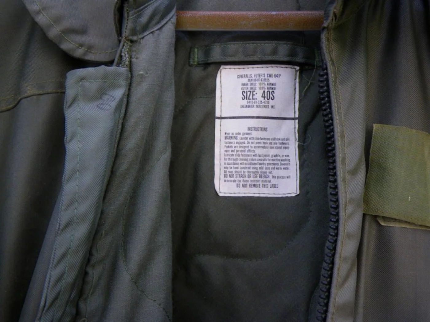 ミリタリーショップ 南国百貨店.COM|沖縄 COVERALLS FLYERS CWU-64/P 40S [H-251] 記録写真8