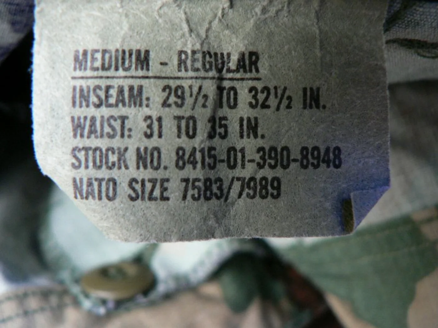 ミリタリーショップ 南国百貨店.COM|沖縄 迷彩パンツ M-R [Z-806] - 迷彩パンツ M-R米軍放出品Non 記録写真2