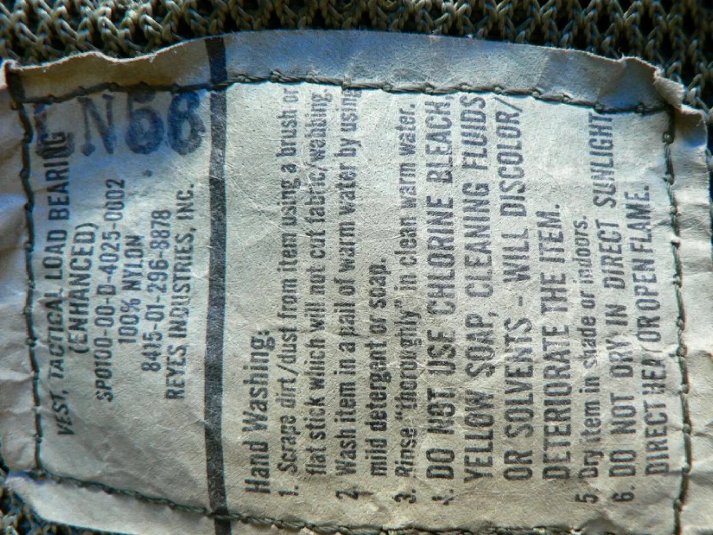 ミリタリーショップ 南国百貨店.COM|沖縄 VEST TACTICAL LOAD BEARING タクティカルベスト 記録写真7