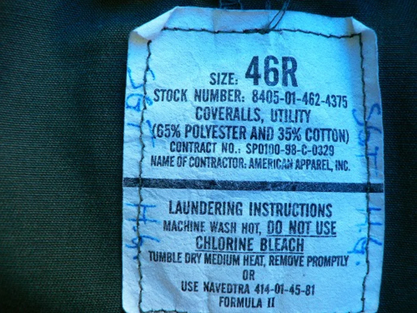 ミリタリーショップ 南国百貨店.COM|沖縄 メカニックカバーオール 米軍つなぎ 46R [J-242] - メカニック 記録写真2