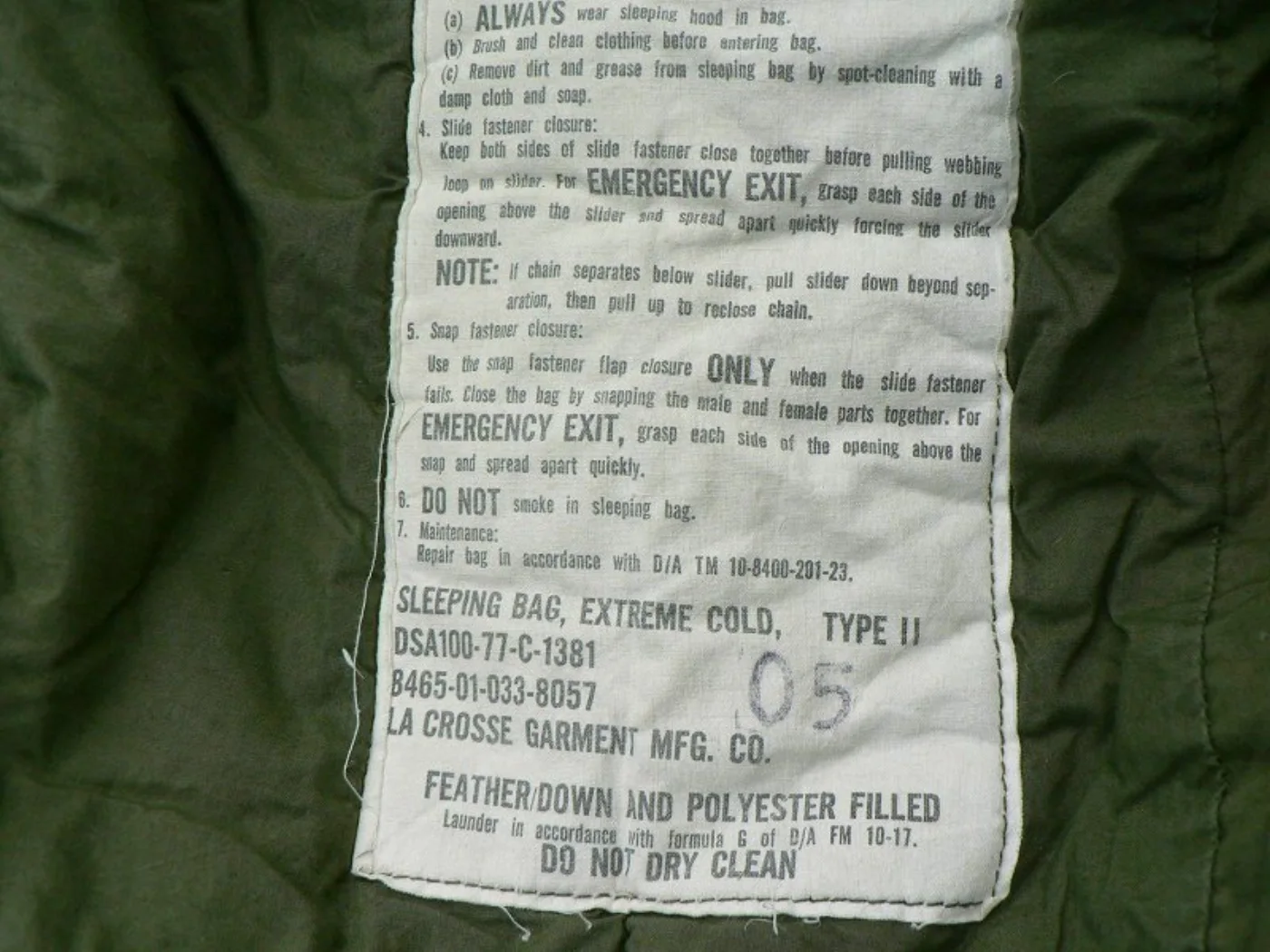 ミリタリーショップ 南国百貨店.COM|沖縄 寝袋 極寒用 EXTREME COLD [A-390] - 寝袋 極寒用 記録写真6