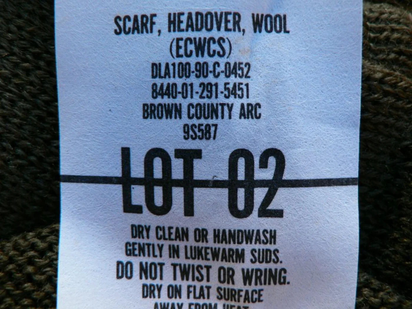 ミリタリーショップ 南国百貨店.COM|沖縄 SCARF HEADOVER WOOL ネックウォーマー 新品 [H-27 記録写真2