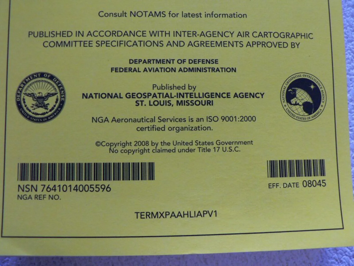 ミリタリーショップ 南国百貨店.COM|沖縄 米国防総省 FLIGHT INFOMATION 2008 黄色 VOL-1 記録写真5