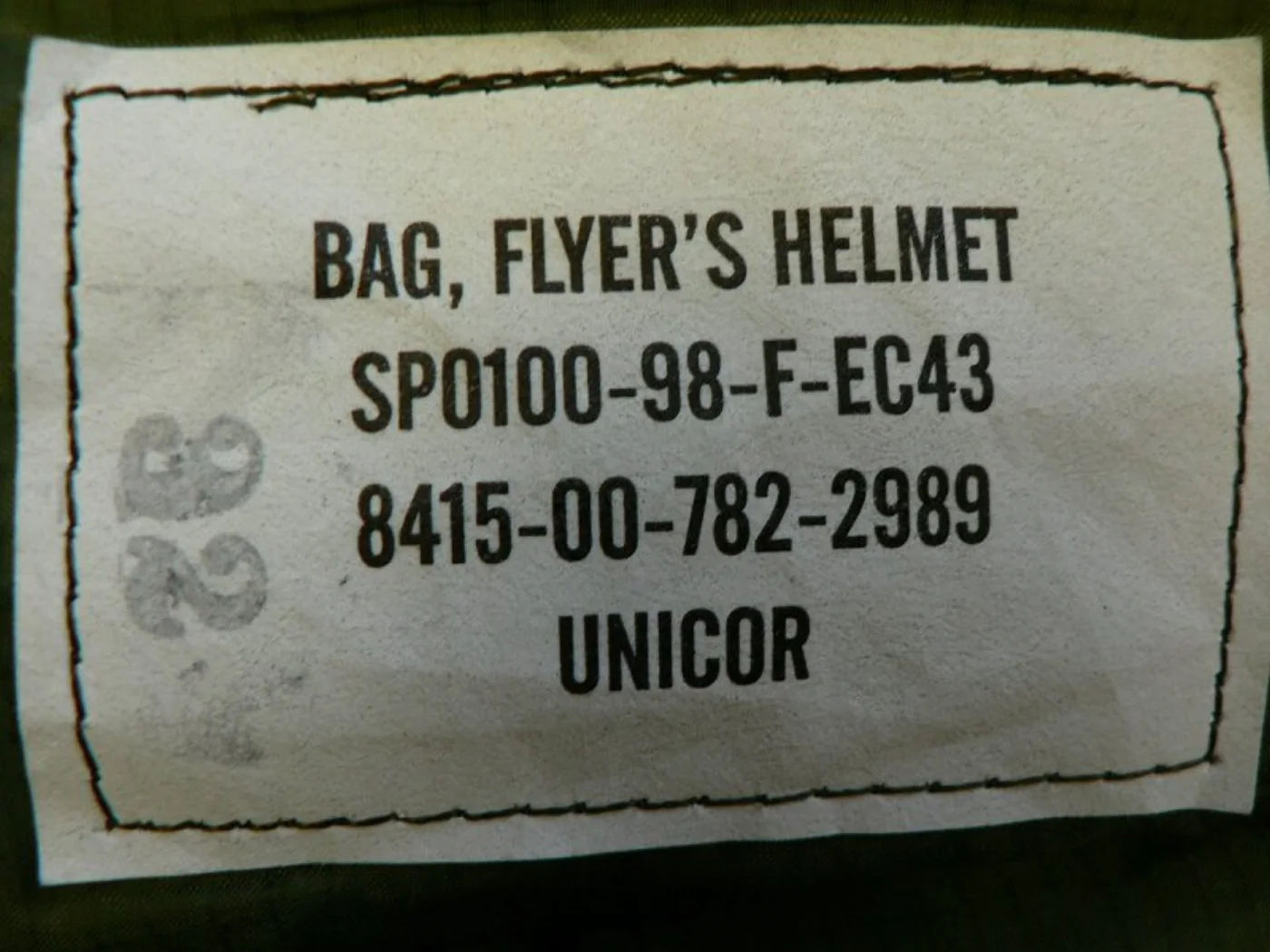 ミリタリーショップ 南国百貨店.COM|沖縄 ヘルメットバッグ OD ステンシル入り BAG FLYERS HELMET 記録写真7
