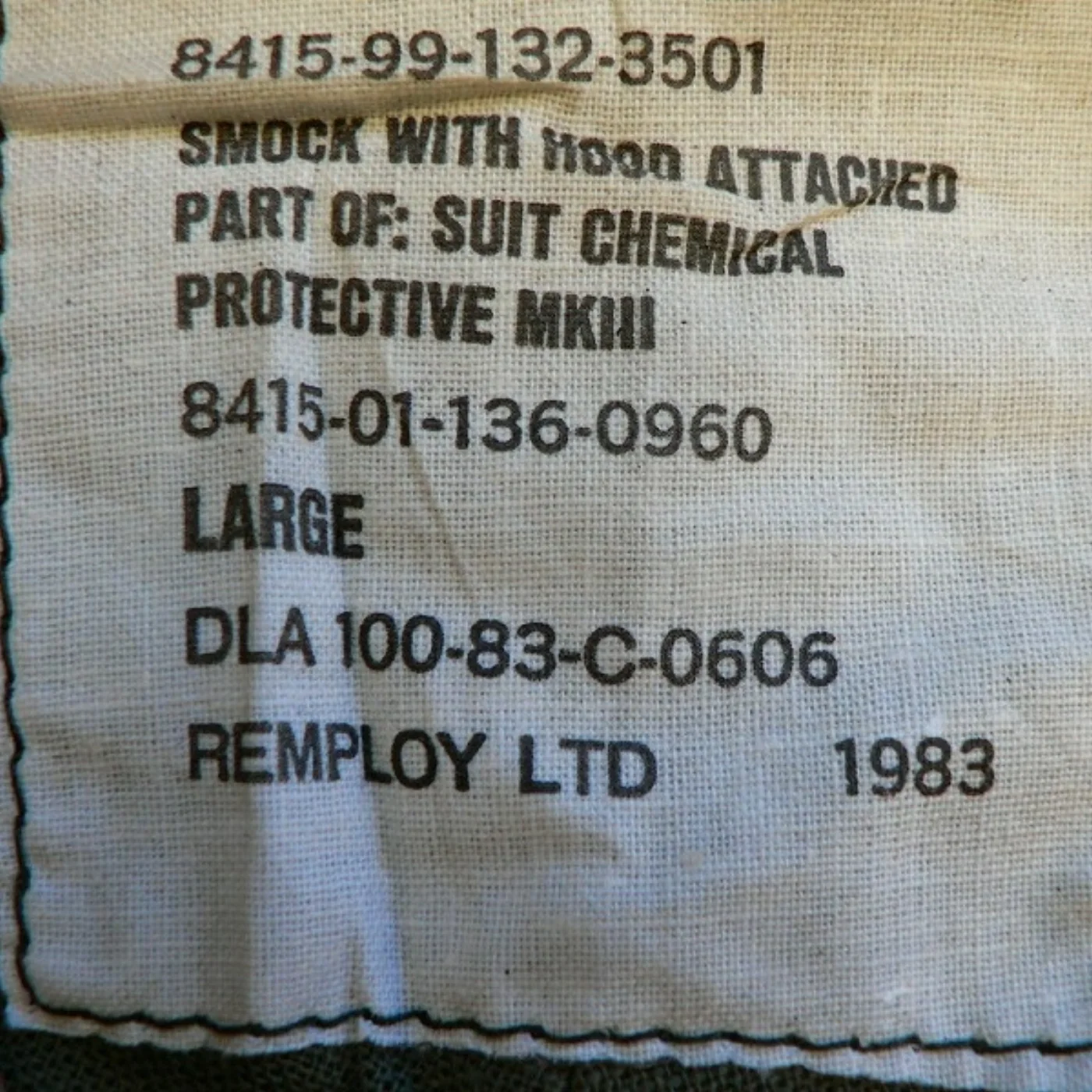 ミリタリーショップ 南国百貨店.COM|沖縄 ケミカル スーツ 新品 DLA100-83 [G-689] - ケミカル 記録写真2
