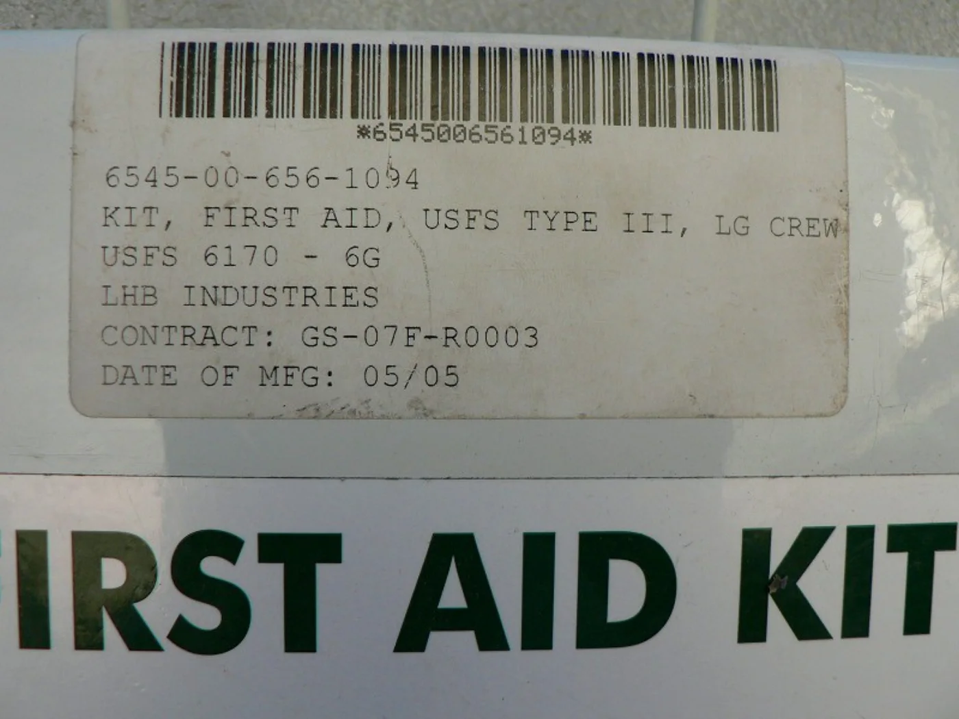 ミリタリーショップ 南国百貨店.COM|沖縄 FIRST AID KIT 中味入り 極上品 [B-719] - FIRS 記録写真4