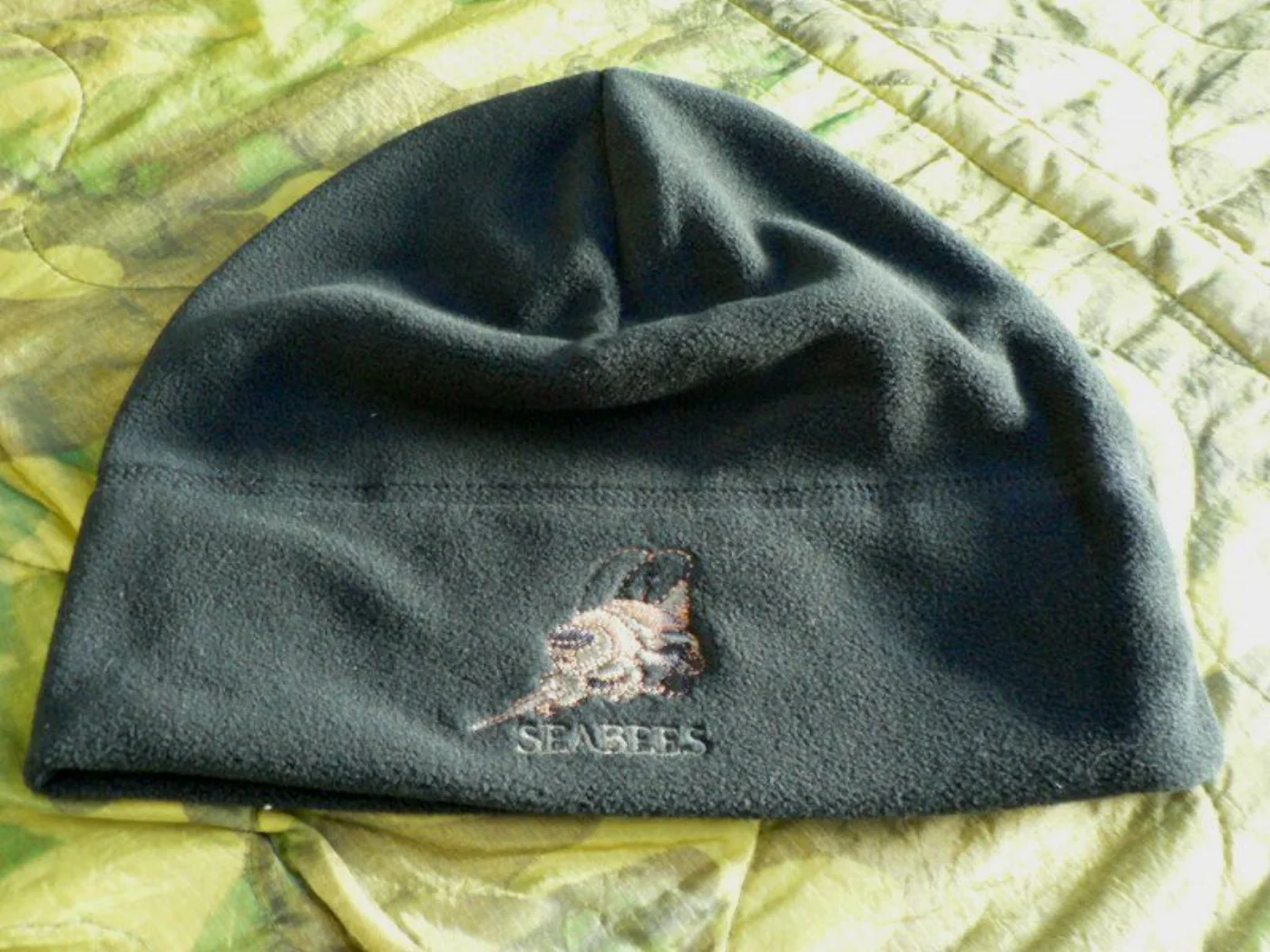 ミリタリーショップ 南国百貨店.COM|沖縄 SEABEES フリースCAP キャップ 黒 新品 [Z E-645] - 記録写真5
