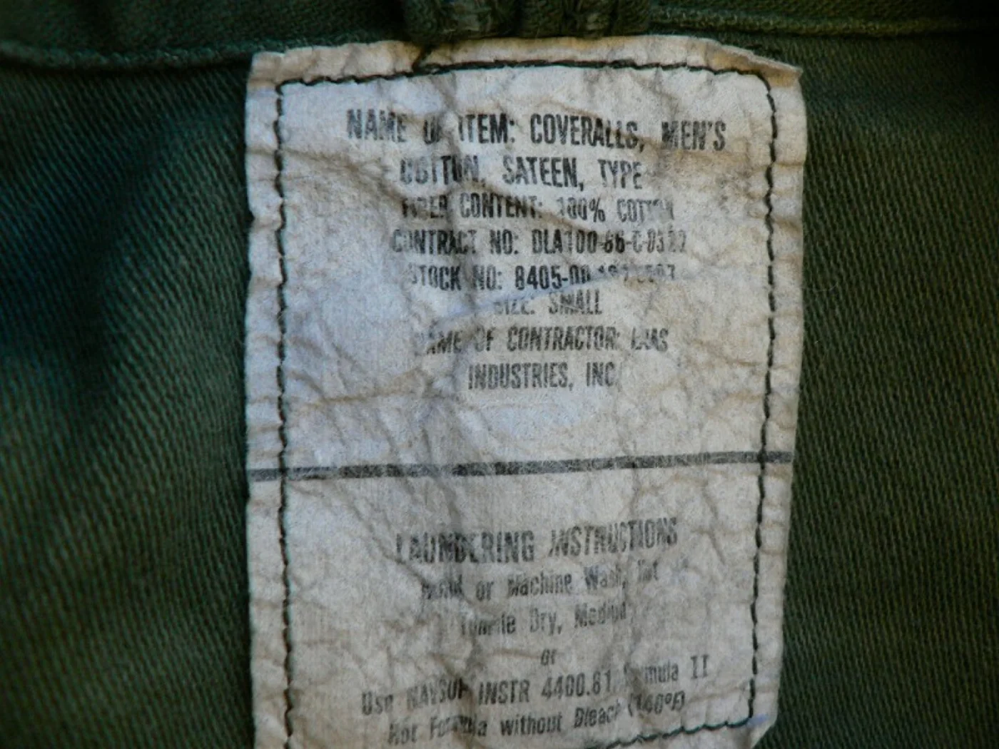 ミリタリーショップ 南国百貨店.COM|沖縄 COVERALLS MENS 米軍実物 ミリタリーつなぎ -S- [J-3 記録写真7