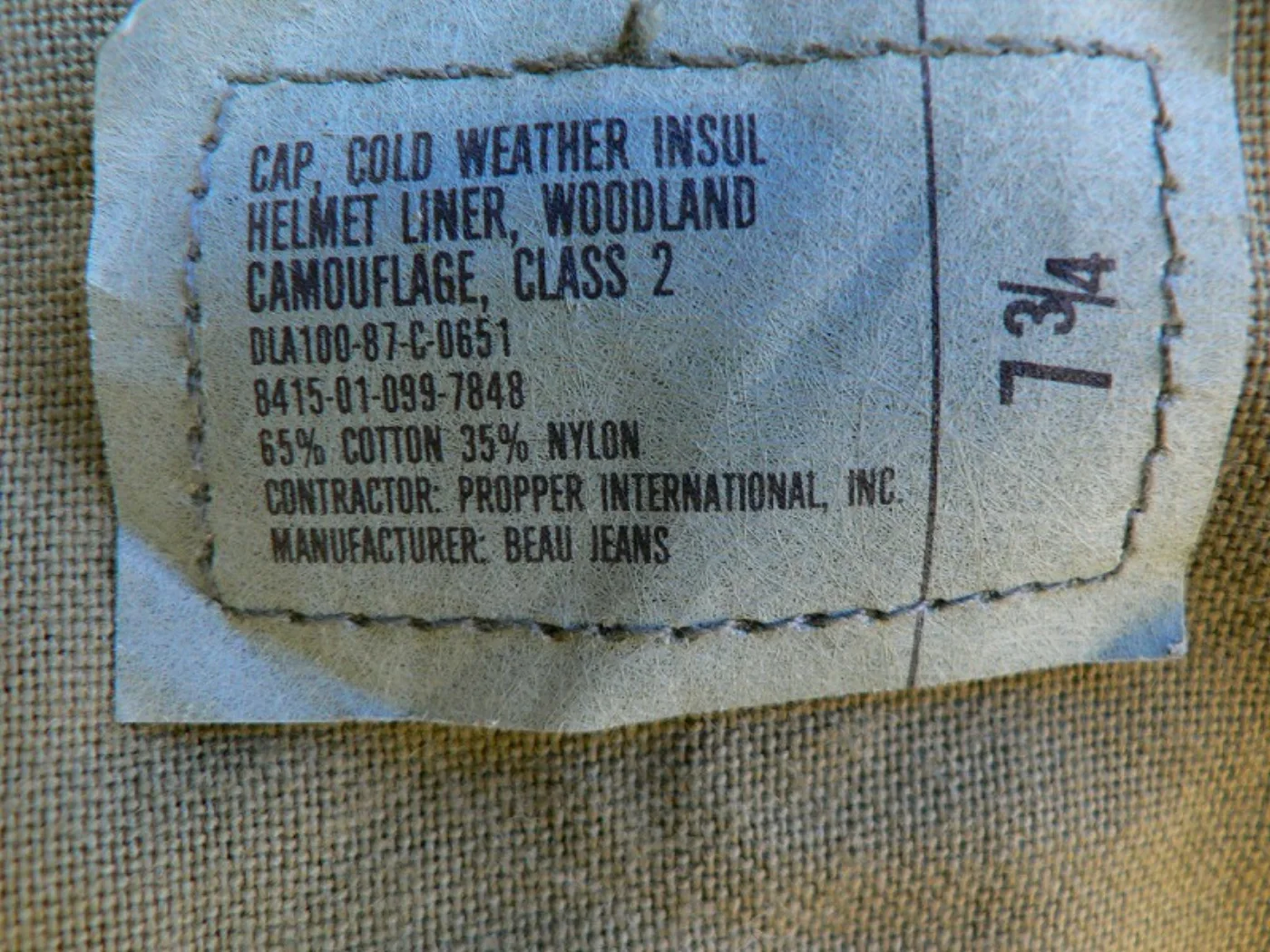 ミリタリーショップ 南国百貨店.COM|沖縄 CAP COLD WEATHER INSUL HELMET LINER W 記録写真8